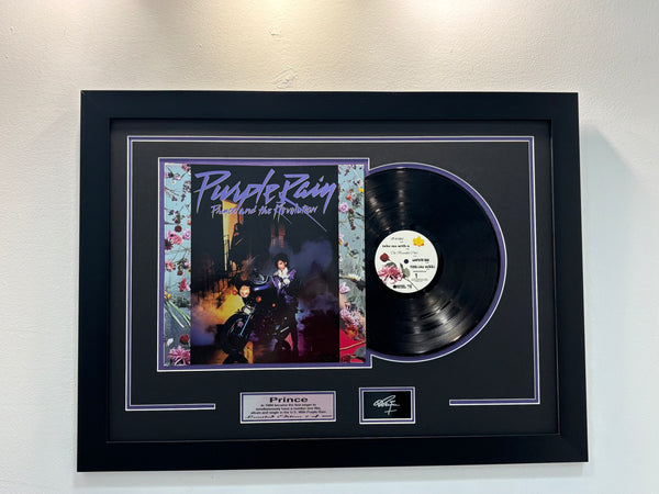 Prince Purple Rain Framed Vinyl Record Display – Album Cover Wall Art