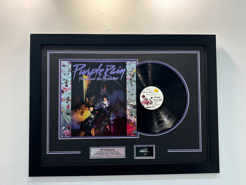Prince Purple Rain Framed Vinyl Record Display – Album Cover Wall Art