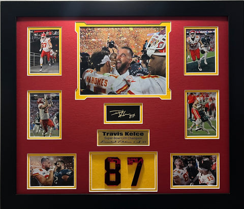 Kansas City Chiefs Travis Kelce Photo collage with Acrylic Cutout Number