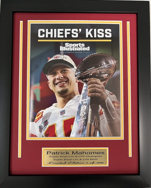 Framed Patrick Mahomes Laser Engraved Signature Kansas City Chiefs Photo