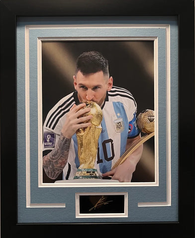 Lionel Messi Argentina World Cup Champions Engraved Signature Frame