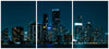 New York Night Skyline 3 Panel HD Acrylic Print