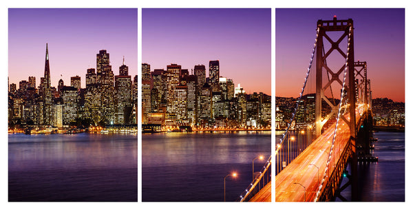 San Francisco Skyline 3 Panel HD Acrylic Print