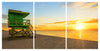 Miami Beach Sunrise 3 Panel HD Acrylic Print